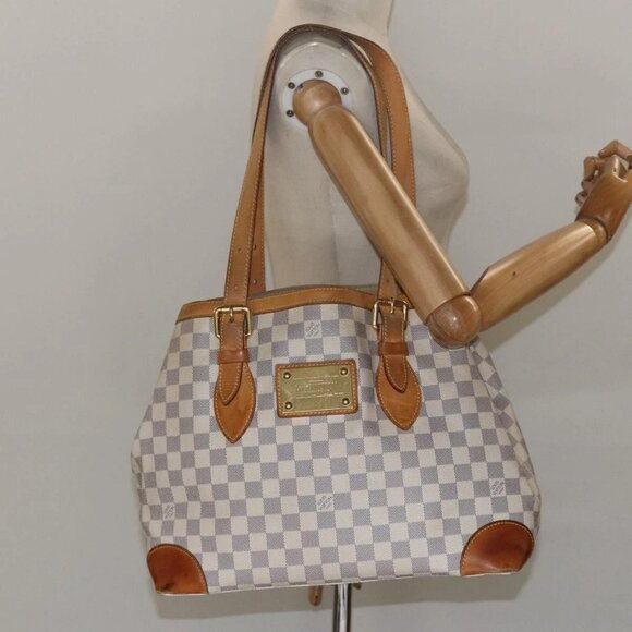 LOUIS VUITTON Damier Azur Hampstead MM Tote Bag - Picture 1 of 16